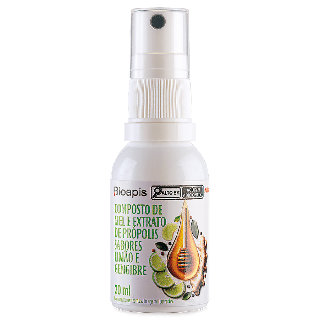 Composto de mel e extrato de própolis sabores limão e gengibre